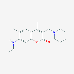 molecular formula C19H26N2O2 B5875678 7-(ethylamino)-4,6-dimethyl-3-(1-piperidinylmethyl)-2H-chromen-2-one 