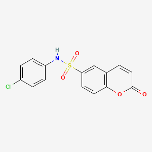 molecular formula C15H10ClNO4S B5875698 N-(4-氯苯基)-2-氧代-2H-苯并色喃-6-磺酰胺 