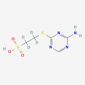 molecular formula C5H8N4O3S2 B587572 2-(4-氨基-1,3,5-三嗪-2-基)硫代乙磺酸-d4 CAS No. 1794793-34-2