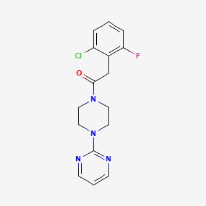 molecular formula C16H16ClFN4O B5875727 2-{4-[(2-chloro-6-fluorophenyl)acetyl]-1-piperazinyl}pyrimidine 