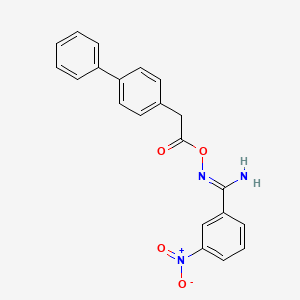 molecular formula C21H17N3O4 B5875775 N'-[(4-biphenylylacetyl)oxy]-3-nitrobenzenecarboximidamide 