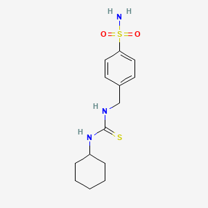 molecular formula C14H21N3O2S2 B5875788 4-({[(cyclohexylamino)carbonothioyl]amino}methyl)benzenesulfonamide 