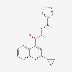 molecular formula C18H15N3OS B5875815 2-cyclopropyl-N'-(3-thienylmethylene)-4-quinolinecarbohydrazide 