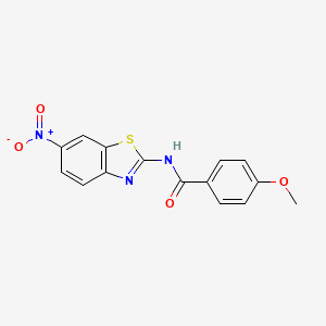 molecular formula C15H11N3O4S B5875831 4-methoxy-N-(6-nitro-1,3-benzothiazol-2-yl)benzamide 