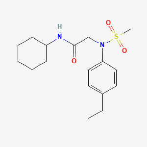 molecular formula C17H26N2O3S B5875835 N~1~-cyclohexyl-N~2~-(4-ethylphenyl)-N~2~-(methylsulfonyl)glycinamide 