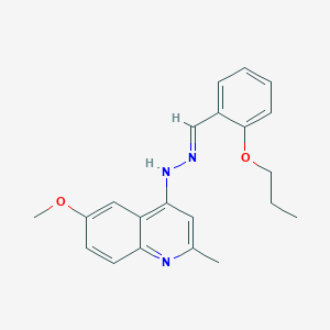 molecular formula C21H23N3O2 B5875837 2-propoxybenzaldehyde (6-methoxy-2-methyl-4-quinolinyl)hydrazone 