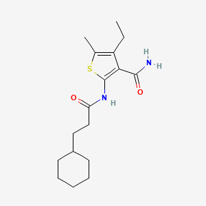 molecular formula C17H26N2O2S B5875921 2-[(3-cyclohexylpropanoyl)amino]-4-ethyl-5-methyl-3-thiophenecarboxamide 