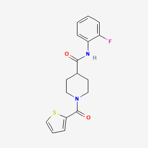 molecular formula C17H17FN2O2S B5875934 N-(2-fluorophenyl)-1-(2-thienylcarbonyl)-4-piperidinecarboxamide 