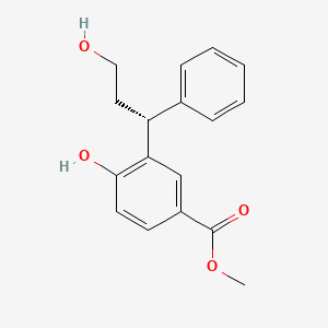 molecular formula C17H18O4 B587594 3-((1R)-3-Hydroxy-1-phenyl-propyl)-4-hydroxy-benzoic acid methyl ester CAS No. 1292905-33-9