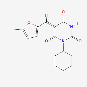 molecular formula C16H18N2O4 B5875962 1-cyclohexyl-5-[(5-methyl-2-furyl)methylene]-2,4,6(1H,3H,5H)-pyrimidinetrione 