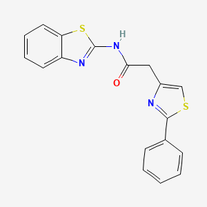 molecular formula C18H13N3OS2 B5875996 N-1,3-benzothiazol-2-yl-2-(2-phenyl-1,3-thiazol-4-yl)acetamide 