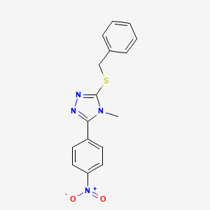 molecular formula C16H14N4O2S B5876015 3-(benzylthio)-4-methyl-5-(4-nitrophenyl)-4H-1,2,4-triazole 