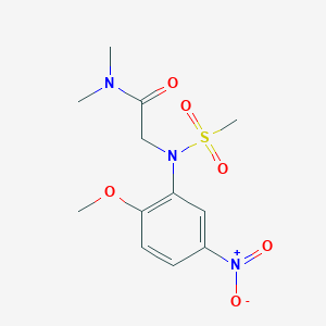 molecular formula C12H17N3O6S B5876028 N~2~-(2-methoxy-5-nitrophenyl)-N~1~,N~1~-dimethyl-N~2~-(methylsulfonyl)glycinamide 