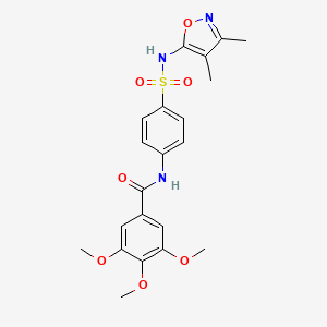 molecular formula C21H23N3O7S B5876062 N-(4-{[(3,4-dimethyl-5-isoxazolyl)amino]sulfonyl}phenyl)-3,4,5-trimethoxybenzamide 