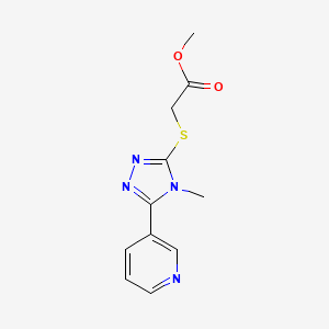 molecular formula C11H12N4O2S B5876076 methyl {[4-methyl-5-(3-pyridinyl)-4H-1,2,4-triazol-3-yl]thio}acetate 