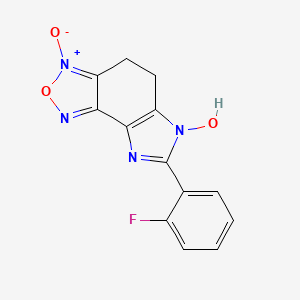 molecular formula C13H9FN4O3 B5876077 7-(2-fluorophenyl)-4,5-dihydro-6H-imidazo[4,5-e][2,1,3]benzoxadiazol-6-ol 3-oxide 