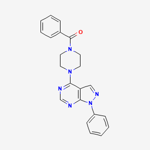 molecular formula C22H20N6O B5876098 4-(4-benzoyl-1-piperazinyl)-1-phenyl-1H-pyrazolo[3,4-d]pyrimidine 