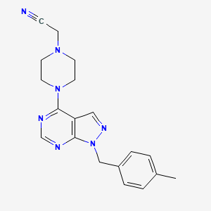 molecular formula C19H21N7 B5876109 {4-[1-(4-methylbenzyl)-1H-pyrazolo[3,4-d]pyrimidin-4-yl]-1-piperazinyl}acetonitrile 