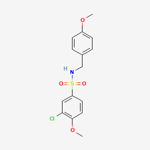 3-chloro-4-methoxy-N-[(4-methoxyphenyl)methyl]benzenesulfonamide