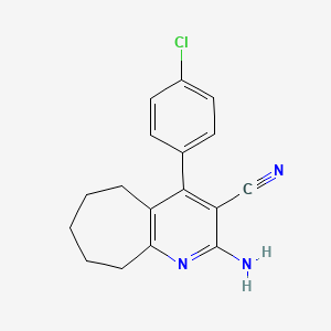 molecular formula C17H16ClN3 B5876130 2-amino-4-(4-chlorophenyl)-6,7,8,9-tetrahydro-5H-cyclohepta[b]pyridine-3-carbonitrile 