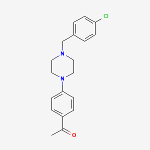 molecular formula C19H21ClN2O B5876159 1-{4-[4-(4-chlorobenzyl)-1-piperazinyl]phenyl}ethanone 