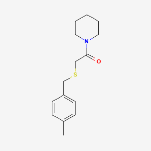molecular formula C15H21NOS B5876191 1-{[(4-methylbenzyl)thio]acetyl}piperidine 
