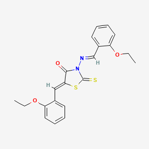molecular formula C21H20N2O3S2 B5876245 5-(2-ethoxybenzylidene)-3-[(2-ethoxybenzylidene)amino]-2-thioxo-1,3-thiazolidin-4-one 