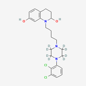 molecular formula C23H29Cl2N3O2 B587625 1-[4-[2,2,3,3,5,5,6,6-Octadeuterio-4-(2,3-dichlorophenyl)piperazin-1-yl]butyl]-3,4-dihydro-2H-quinoline-2,7-diol CAS No. 1794789-13-1