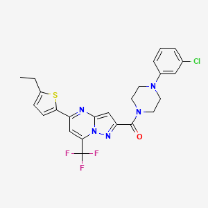 molecular formula C24H21ClF3N5OS B5876260 2-{[4-(3-chlorophenyl)-1-piperazinyl]carbonyl}-5-(5-ethyl-2-thienyl)-7-(trifluoromethyl)pyrazolo[1,5-a]pyrimidine CAS No. 438234-60-7