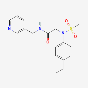 molecular formula C17H21N3O3S B5876275 N~2~-(4-ethylphenyl)-N~2~-(methylsulfonyl)-N~1~-(3-pyridinylmethyl)glycinamide 