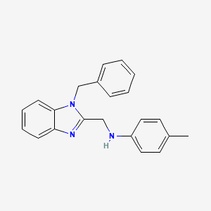 molecular formula C22H21N3 B5876293 N-[(1-benzyl-1H-benzimidazol-2-yl)methyl]-4-methylaniline CAS No. 292052-60-9
