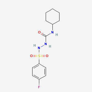 molecular formula C13H18FN3O3S B5876299 N-cyclohexyl-2-[(4-fluorophenyl)sulfonyl]hydrazinecarboxamide 