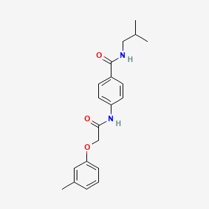 molecular formula C20H24N2O3 B5876304 N-isobutyl-4-{[(3-methylphenoxy)acetyl]amino}benzamide 