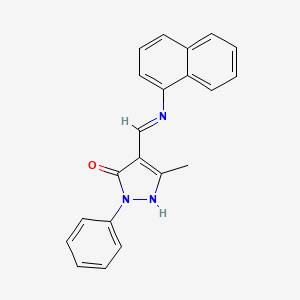 5-methyl-4-[(1-naphthylamino)methylene]-2-phenyl-2,4-dihydro-3H-pyrazol-3-one