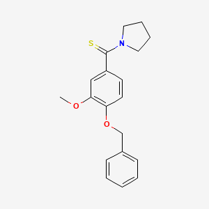 molecular formula C19H21NO2S B5876330 1-{[4-(benzyloxy)-3-methoxyphenyl]carbonothioyl}pyrrolidine 