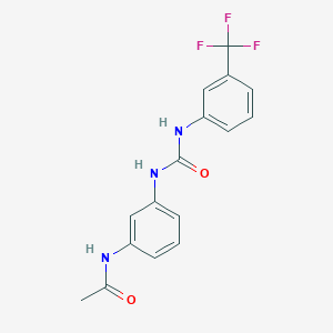 molecular formula C16H14F3N3O2 B5876340 N-{3-[({[3-(trifluoromethyl)phenyl]amino}carbonyl)amino]phenyl}acetamide 
