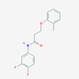 molecular formula C16H15F2NO2 B5876343 N-(3,4-difluorophenyl)-3-(2-methylphenoxy)propanamide 