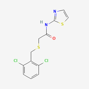 molecular formula C12H10Cl2N2OS2 B5876358 2-[(2,6-dichlorobenzyl)thio]-N-1,3-thiazol-2-ylacetamide 