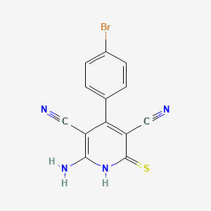 molecular formula C13H7BrN4S B5876392 6-amino-4-(4-bromophenyl)-2-thioxo-1,2-dihydro-3,5-pyridinedicarbonitrile 
