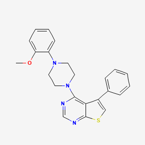molecular formula C23H22N4OS B5876401 4-[4-(2-methoxyphenyl)-1-piperazinyl]-5-phenylthieno[2,3-d]pyrimidine 