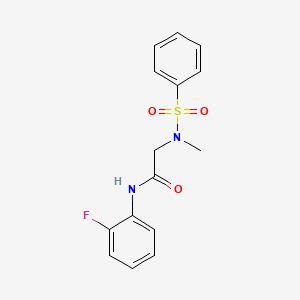 molecular formula C15H15FN2O3S B5876408 N~1~-(2-fluorophenyl)-N~2~-methyl-N~2~-(phenylsulfonyl)glycinamide 