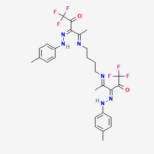 molecular formula C28H30F6N6O2 B5876418 4,4'-(1,4-butanediyldinitrilo)bis(1,1,1-trifluoro-2,3-pentanedione) 3,3'-bis[(4-methylphenyl)hydrazone] 