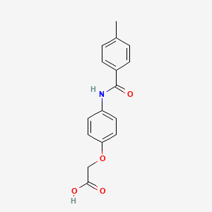 molecular formula C16H15NO4 B5876423 {4-[(4-methylbenzoyl)amino]phenoxy}acetic acid 