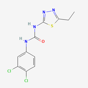 molecular formula C11H10Cl2N4OS B5876426 N-(3,4-dichlorophenyl)-N'-(5-ethyl-1,3,4-thiadiazol-2-yl)urea 