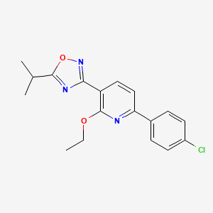 molecular formula C18H18ClN3O2 B5876441 6-(4-chlorophenyl)-2-ethoxy-3-(5-isopropyl-1,2,4-oxadiazol-3-yl)pyridine 