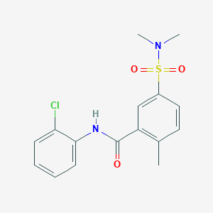 molecular formula C16H17ClN2O3S B5876460 N-(2-chlorophenyl)-5-[(dimethylamino)sulfonyl]-2-methylbenzamide 