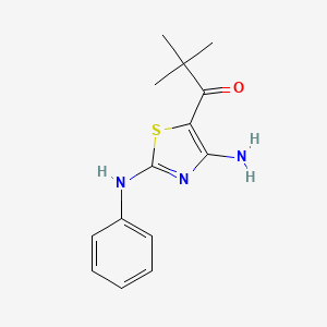 molecular formula C14H17N3OS B5876464 1-(4-amino-2-anilino-1,3-thiazol-5-yl)-2,2-dimethyl-1-propanone 
