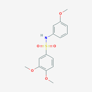molecular formula C15H17NO5S B5876473 3,4-dimethoxy-N-(3-methoxyphenyl)benzenesulfonamide 