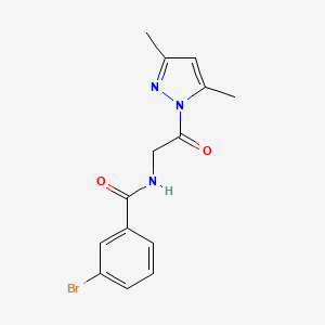 molecular formula C14H14BrN3O2 B5876535 3-bromo-N-[2-(3,5-dimethyl-1H-pyrazol-1-yl)-2-oxoethyl]benzamide CAS No. 312745-93-0