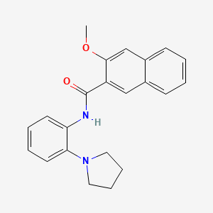 molecular formula C22H22N2O2 B5876549 3-methoxy-N-[2-(1-pyrrolidinyl)phenyl]-2-naphthamide 